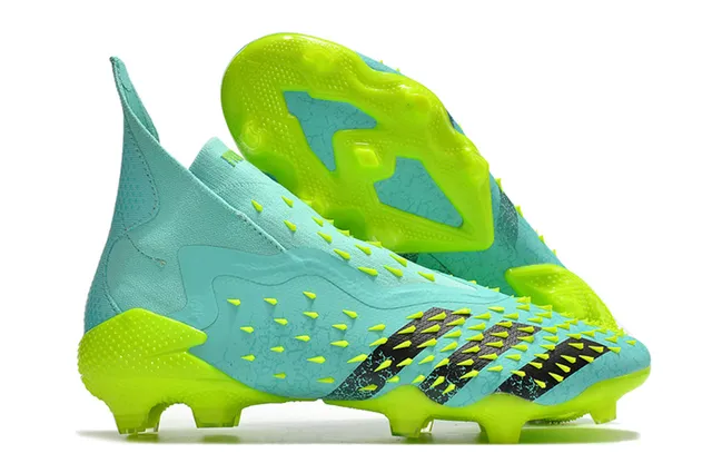 Adidas Red Yellow High-Cut Sock-Fit Collar Textured Spiked Upper Firm-Ground Soccer Shoes 6