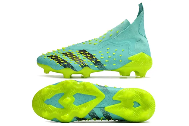 Adidas Red Yellow High-Cut Sock-Fit Collar Textured Spiked Upper Firm-Ground Soccer Shoes 7
