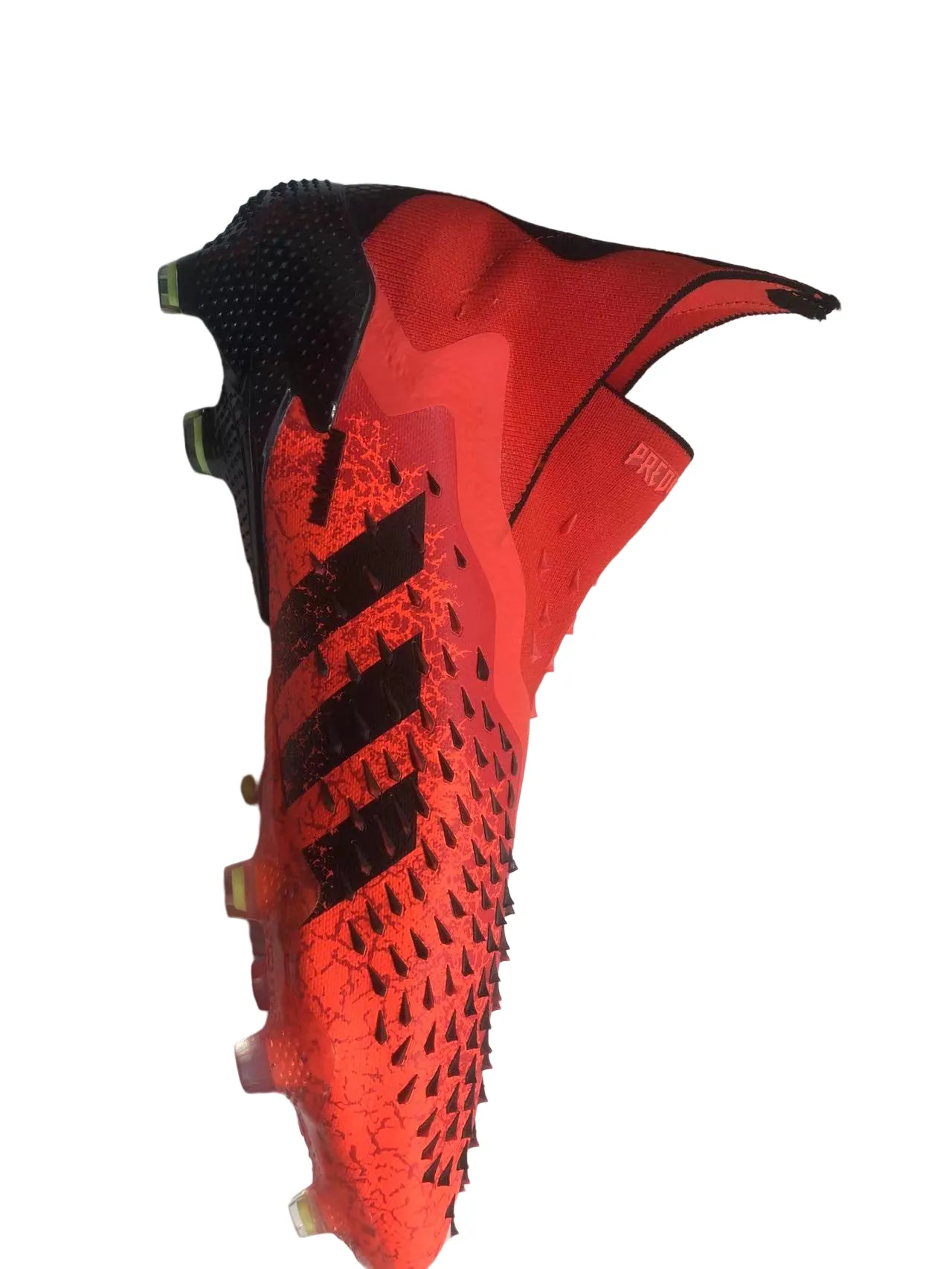 Adidas Red Yellow High-Cut Sock-Fit Collar Textured Spiked Upper Firm-Ground Soccer Shoes 14