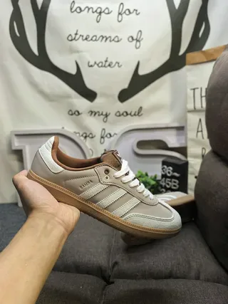 Adidas Samba Beige and White Lifestyle Sneakers 5