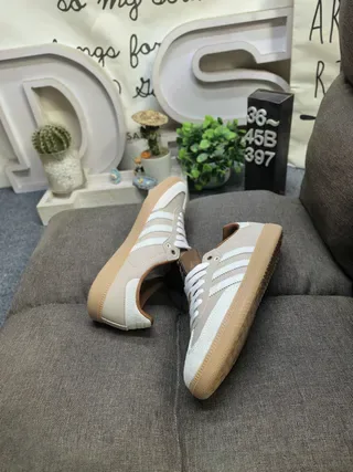Adidas Samba Beige and White Lifestyle Sneakers 6