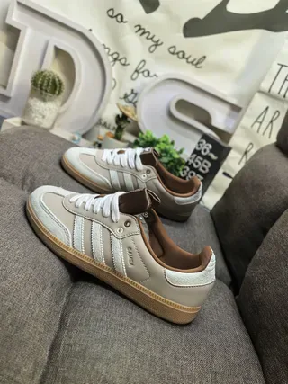 Adidas Samba Beige and White Lifestyle Sneakers 7