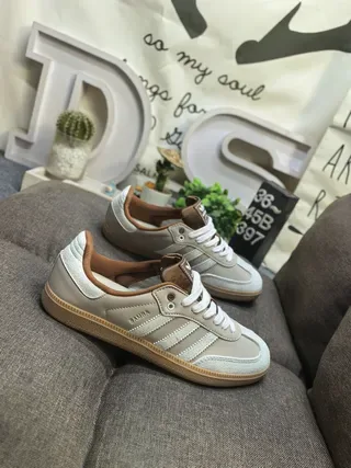 Adidas Samba Beige and White Lifestyle Sneakers 9