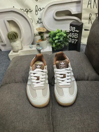 Adidas Samba Beige and White Lifestyle Sneakers 10
