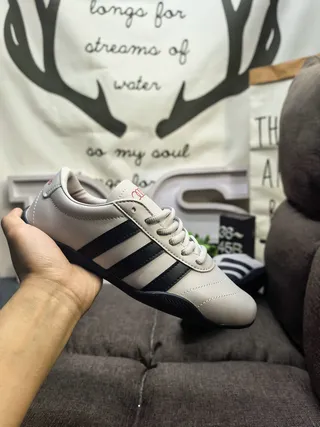 Adidas Samba Beige Black Low-Top Leather-Like Upper Lifestyle Sneakers 5