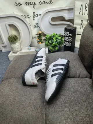Adidas Samba Beige Black Low-Top Leather-Like Upper Lifestyle Sneakers 6