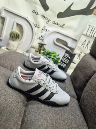 Adidas Samba Beige Black Low-Top Leather-Like Upper Lifestyle Sneakers 9
