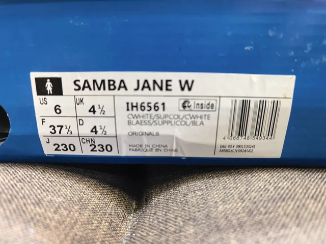 Adidas Samba Beige Bleu Sans Lacets Silhouette Trois Rayures Panneau Latéral Chaussures Mary Jane 22