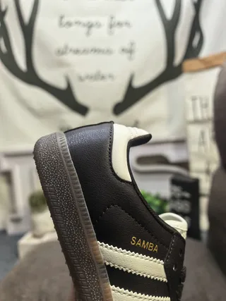 Adidas Samba Black and White Leather Lifestyle Sneakers 3