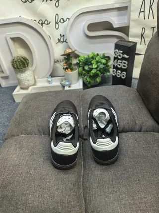 Adidas Samba Black and White Leather Lifestyle Sneakers 8