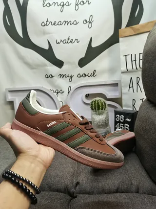 Adidas Samba Brown and Green Lifestyle Sneakers 5