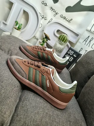 Adidas Samba Brown and Green Lifestyle Sneakers 7