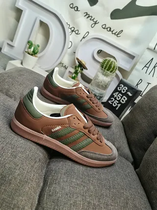 Adidas Samba Brown and Green Lifestyle Sneakers 9
