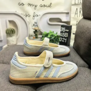 Adidas Samba Classic Cream and Light Blue Lifestyle Sneakers