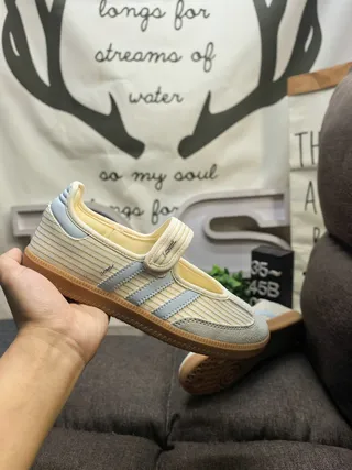 Adidas Samba Classic Cream and Light Blue Lifestyle Sneakers 7