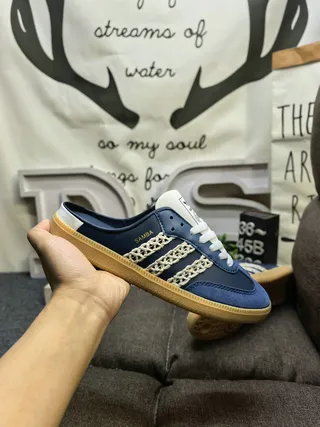 Adidas Samba Lace-Up Mule Blue Suede Casual Shoes 5