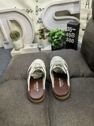 Adidas Samba Off-White and Brown Mesh Lifestyle Sneakers 8