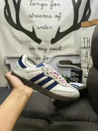 Adidas Samba Off-White Navy Pink Lifestyle Sneakers 5