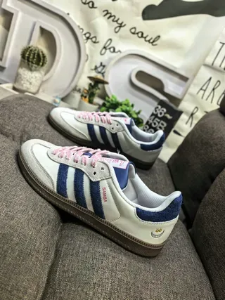 Adidas Samba Off-White Navy Pink Lifestyle Sneakers 7