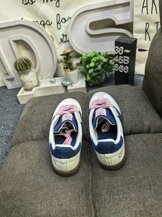 Adidas Samba Off-White Navy Pink Lifestyle Sneakers 8
