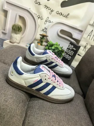 Adidas Samba Off-White Navy Pink Lifestyle Sneakers 9