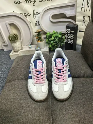 Adidas Samba Off-White Navy Pink Lifestyle Sneakers 10