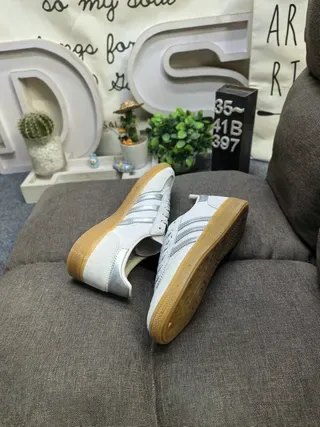 Adidas Samba OG Light Beige and Silver Metallic Lifestyle Sneakers 6