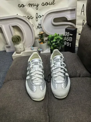 Adidas Samba OG Metallic Silver Cream Lifestyle Sneakers 10