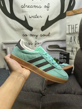 Adidas Samba OG Mint Green Brown Suede Lifestyle Sneakers 5