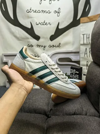 Adidas Samba OG Off-White and Forest Green Lifestyle Sneakers 5