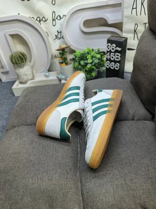 Adidas Samba OG Off-White and Forest Green Lifestyle Sneakers 6