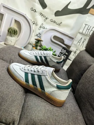Adidas Samba OG Off-White and Forest Green Lifestyle Sneakers 7