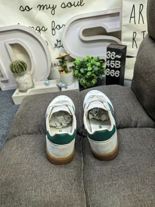Adidas Samba OG Off-White and Forest Green Lifestyle Sneakers 8