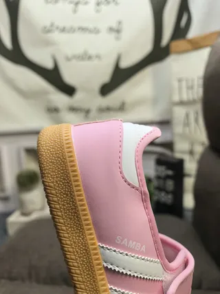 Adidas Samba Pink and Gray Lifestyle Sneakers 3