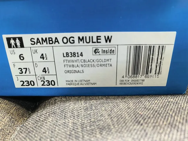 Adidas Samba White and Black Slip-On Loafers 2