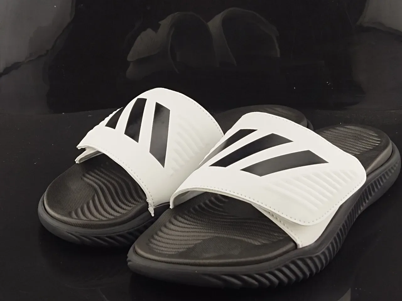 Adidas Slide White and Black Slippers 2