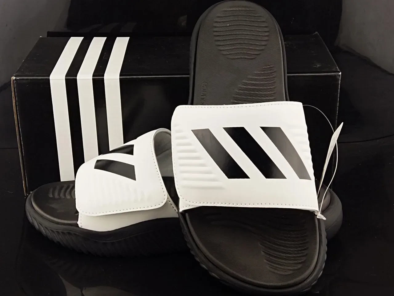 Adidas Slide White and Black Slippers 3