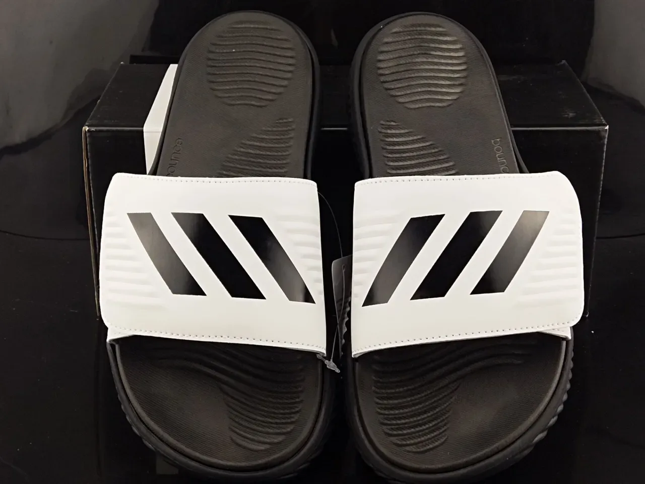 Adidas Slide White and Black Slippers 5