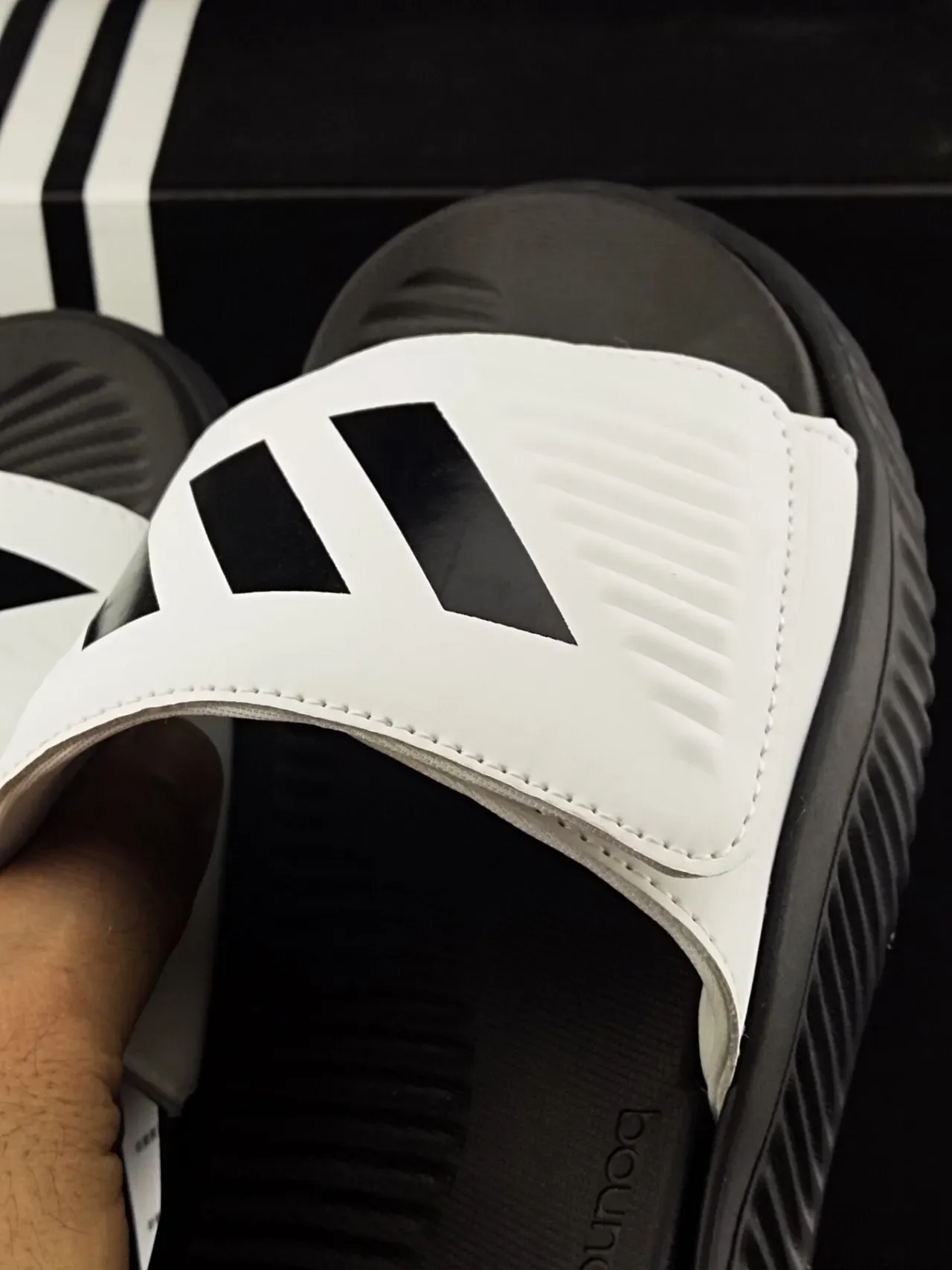 Adidas Slide White and Black Slippers 6