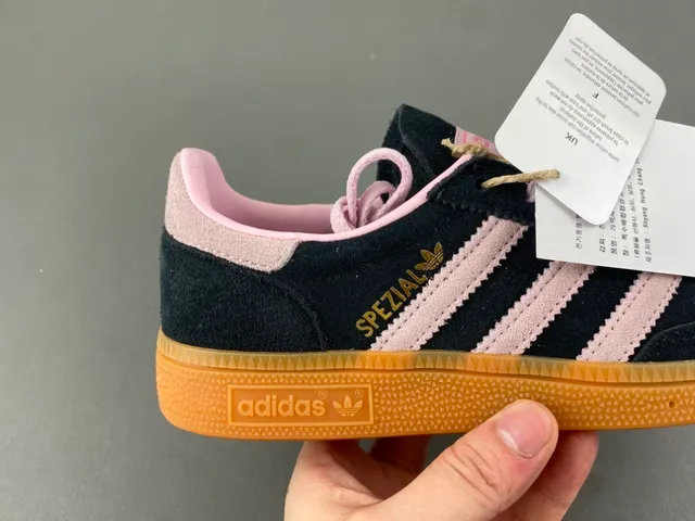 Adidas Spezial Black and Pink Suede Lifestyle Sneakers 3