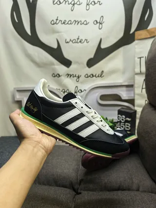 Adidas Spezial Black White Lime Green Lifestyle Sneakers 5