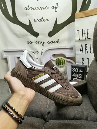 Adidas Spezial Brown and White Corduroy Suede Lifestyle Sneakers 5