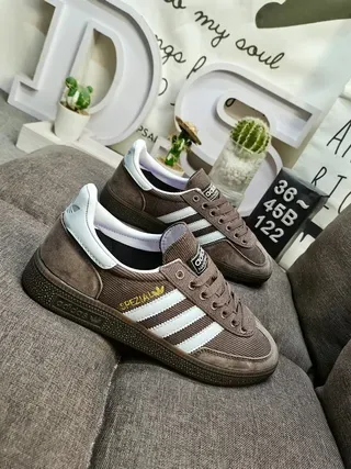 Adidas Spezial Brown and White Corduroy Suede Lifestyle Sneakers 9