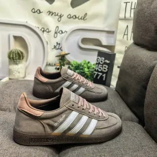 Adidas Spezial Brown Pink Suede Upper Three-Stripe Side Panel Lifestyle Sneakers