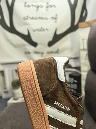 Adidas Spezial Brown Suede White Stripe Lifestyle Sneakers 3