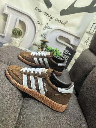 Adidas Spezial Brown Suede White Stripe Lifestyle Sneakers 7