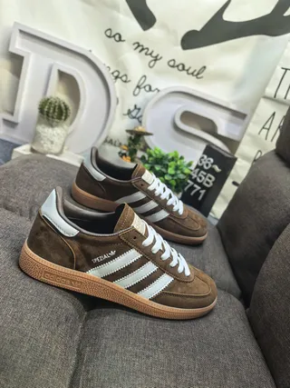 Adidas Spezial Brown Suede White Stripe Lifestyle Sneakers 9