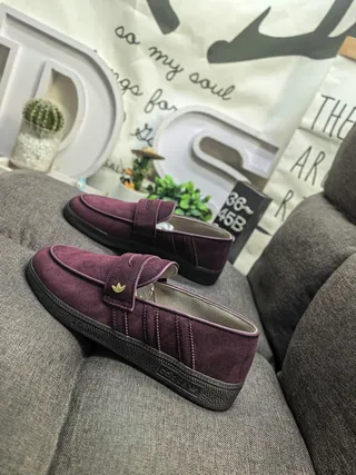 Adidas Spezial Burgundy Suede Loafers 7