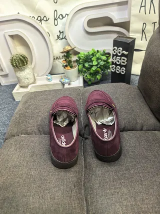 Adidas Spezial Burgundy Suede Loafers 8