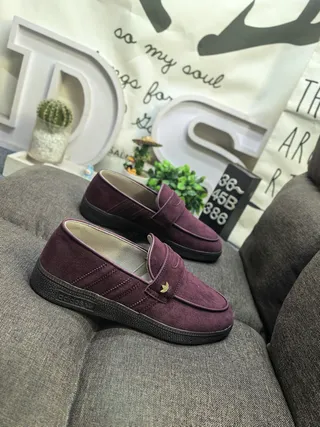 Adidas Spezial Burgundy Suede Loafers 9